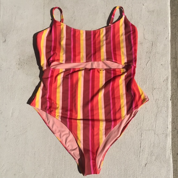 NWOT Orange, Brown Multicolor Forever 21 Swimsuit - Picture 1 of 8